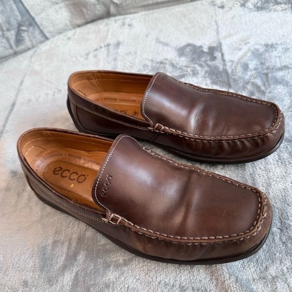 Ecco brown leather loafers men’s size 43 US size 9 / 9.5 - Picture 5 of 9